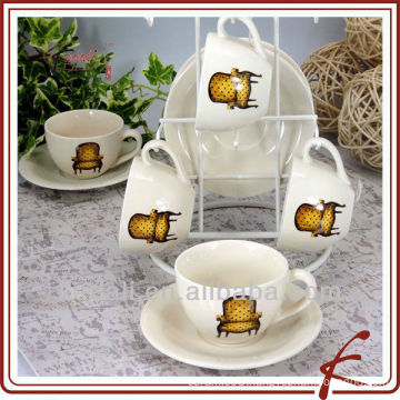 CERAMIC CUP AND SAUCER SET